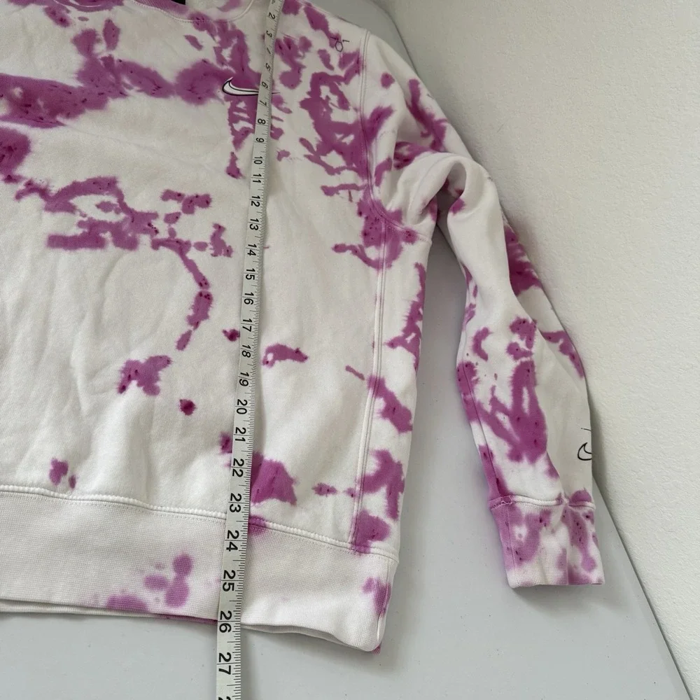 Nike Crewneck Sweatshirt Womens Small Pink Tie Dye Oversized Fleece